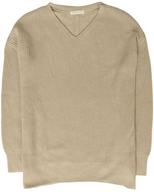 American Holic Chunky Oversize V Neck Jumper - Natural
