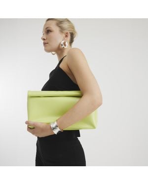 River Island Lime Roll Top Clutch Bag - Green