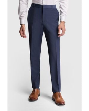 Ted Baker Flat Fronted Slim Fit Suit Trousers - Blue