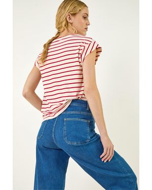 Roman Soft Touch Stripe Stretch Top - Blue