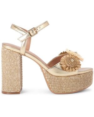 Carvela Kurt Geiger Sorrento Flower Platform Sandals - Metallic