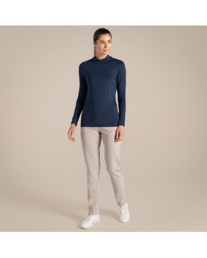 Craghoppers Ladies Nosilife Mock Neck Long-Sleeved Golf T-Shirt - Blue