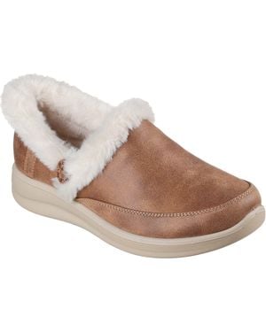 Skechers Cozy Escape Textiel Vrouwen Kastanjekleurige Slippers - Bruin
