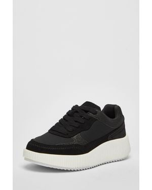 Quiz Glitter Chunky Trainers - Black