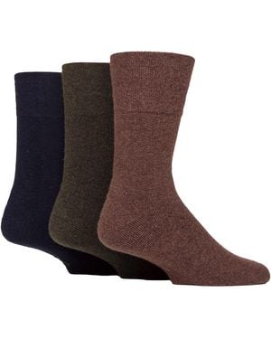 Gentle Grip 3 Pack Wool Boot Socks Warm Cushioned Hiking Crew - Brown