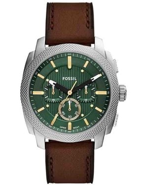 Fossil Machine Watch Fs6100 Leather - Green