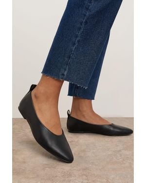 Oasis Oriana Faux Leather Pointed Ballet Court Shoes - Blue