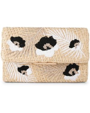 Carvela Kurt Geiger Giorgia Flower Clutch Bag - Natural