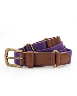 Asquith & Fox Faux Leather And Canvas Belt - Purple
