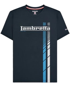 Lambretta Ss25 Racing Stripe T-Shirt Cotton - Blue