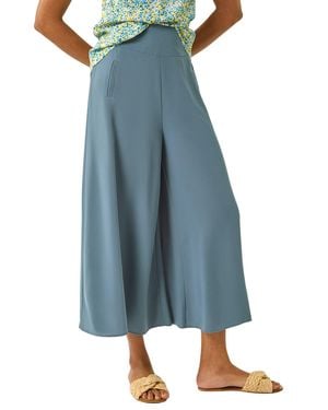 Roman Palazzo Culotte Wide Leg Trouser - Blue