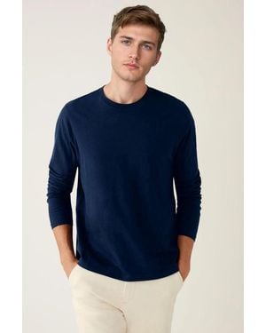 Secret Label Cotton Long Sleeve Oversized Top - Blue