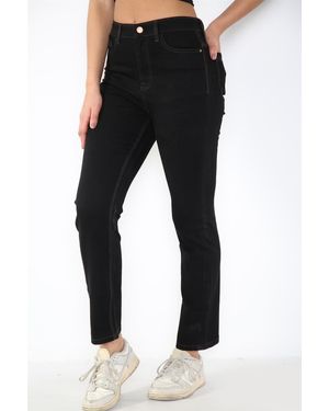 MYT Ladies Magic Shaping High Waisted Straight Leg Jeans - Black