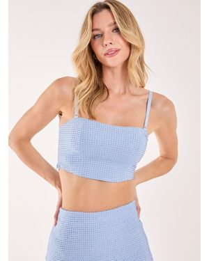 Pink Vanilla Rhinestone Multiway Corset Top - Blue