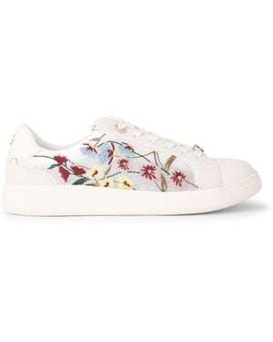 KG by Kurt Geiger Leather Eliza Embroidery Trainers - White