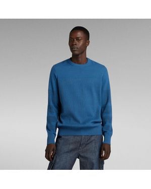 G-Star RAW G-Star Raw 3D Biker Knitted Jumper - Blue