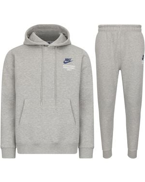 Nike Authorised Personnel Only Pullover Hooded Tracksuit Set Cotton - Grey