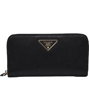 Prada Leather Logo Wallet - Black