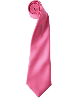 PREMIER Plain Satin Tie (Narrow Blade) - Pink