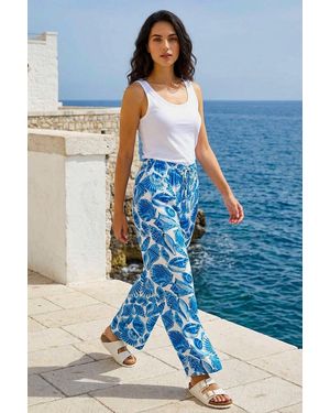D.u.s.k Shell Print Wide Leg Trousers - Blue