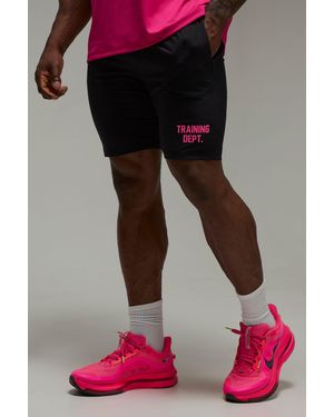 BoohooMAN Training Dept Performance 5Inch Short - Black