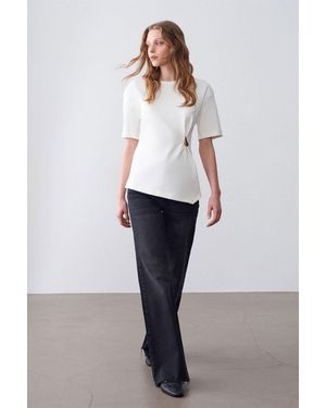 Dilvin Crew Neck Short-Sleeve Jersey T-Shirt - White
