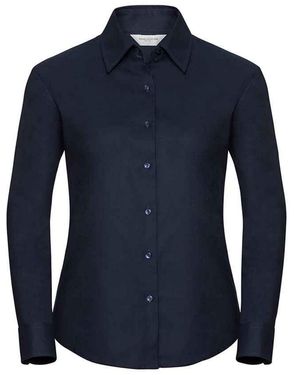 Russell Collection /Ladies Oxford Long-Sleeved Shirt (Bright) - Blue