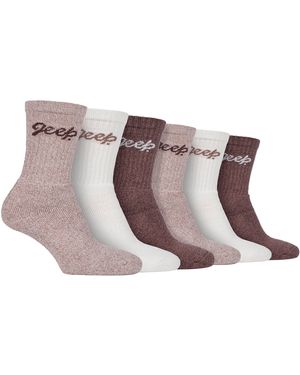 Jeep Ladies 6 Pack Hiking Boot Socks - Black