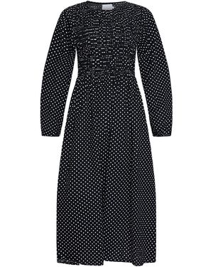 Noella Viol Jurk Katoen In Zwarte Stippen