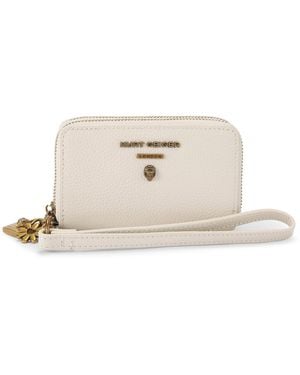 Kurt Geiger Leather Carnaby Sm 2 Zip Wallet - White