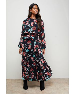 Oasis Boho Long Sleeve Maxi Dress - Blue