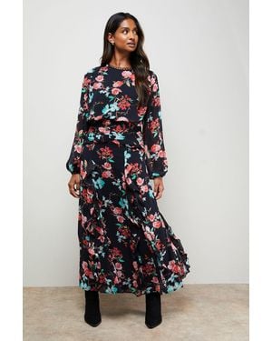 Oasis Boho Long Sleeve Maxi Dress - Blue