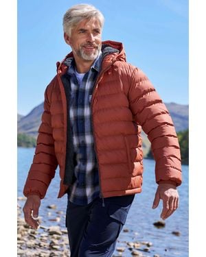 Mountain Warehouse 'Seasons' Padded Jacket With Side Pockets Fur Lined Water Resistant Coat Polyamide - Blue