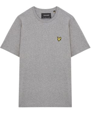 Lyle & Scott Plain Embroidered Crew Neck T-Shirt Cotton - Grey