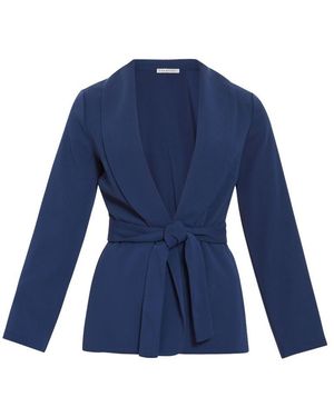 Gina Bacconi Linete Moss Crepe Tie Jacket - Blue