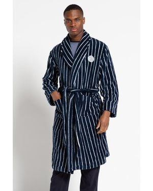 Tokyo Laundry Striped Fleece Dressing Gown - Blue