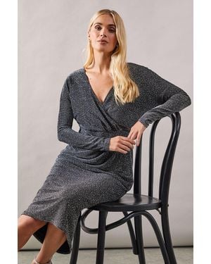Wallis Petite Occasion Diamante Glitter Jersey Pencil Dress - Grey