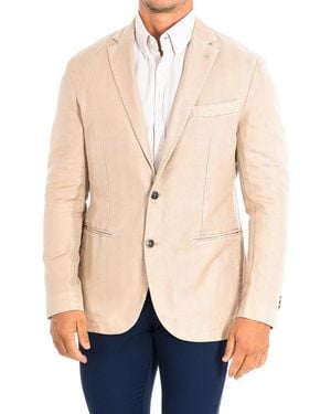La Martina Long-Sleeved Blazer With Regular Fit Hmja03-Tw132 - Natural