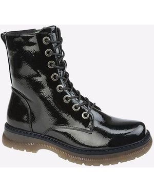 Cipriata Annetta Memory Foam Patent Zip Boot - Black