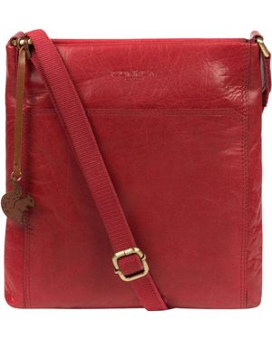 Conkca 'Dink' Chilli Pepper Leather Cross Body Bag - Red