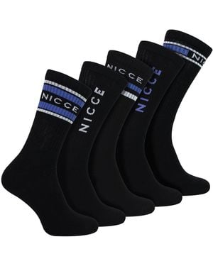 Nicce London 5 Pack Crew Socks - Black