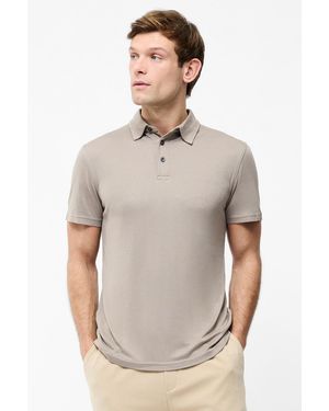 French Connection Soft Jersey Short Sleeve Button Polo - White