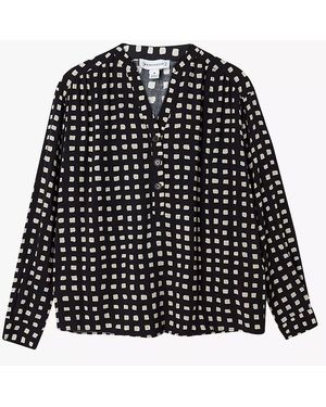 Secret Label Print Silky Shirt - Black
