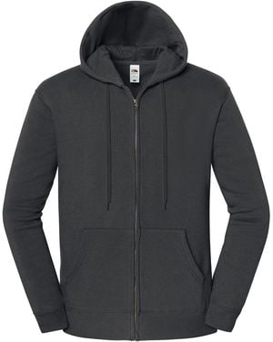 Fruit Of The Loom Adult Iconic Premium Full Zip Hoodie (Light Graphite) - Black