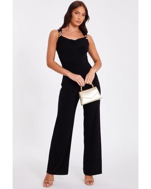 Quiz Buckle Detail Jumpsuit - Blue