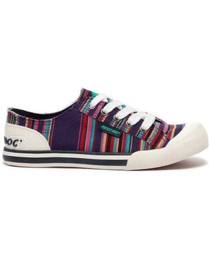 Rocket Dog Ladies Jazzin Canvas Aloe Lace Up Trainer (Multicoloured) - Blue