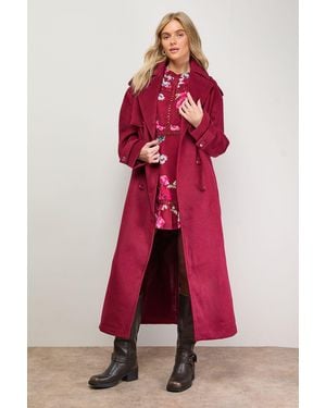 Oasis Relaxed Wool Trench - Red