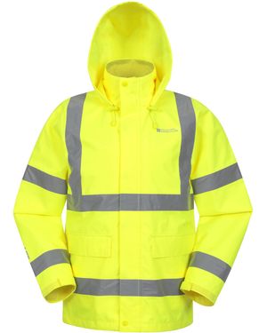 Mountain Warehouse Hi-Vis Workwear Jacket Waterproof Breathable Coat - Yellow