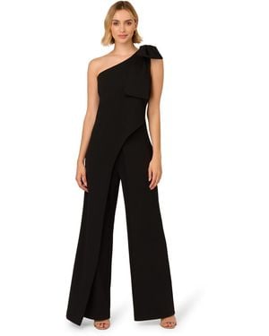 Adrianna Papell One Shoulder Bow Jumpsuit - Black
