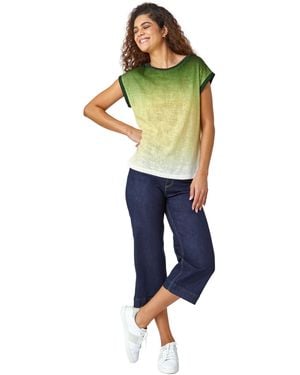 Roman Ombre Print Stretch T-Shirt - Blue